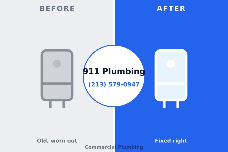 Before and after: plumbing repair Hidden Hills, CA